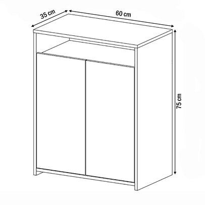Armário para Escritório Cool 2 Portas Preto - Artany