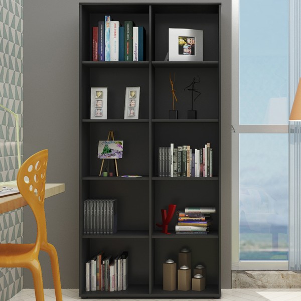 Estante para Livros Clean 8 Prateleiras Preto - Artany