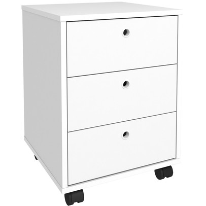 Gaveteiro com Rodízios New 3 Gavetas Branco - Artany