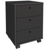 Gaveteiro com Rodízios New 3 Gavetas Preto - Artany