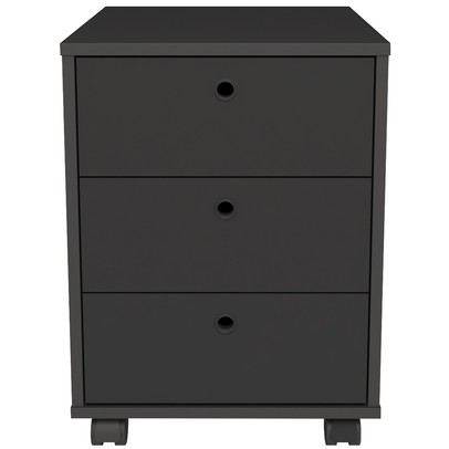 Gaveteiro com Rodízios New 3 Gavetas Preto - Artany
