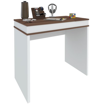 Mesa Escrivaninha Mind 2 Portas Ipê/Branco - Artany
