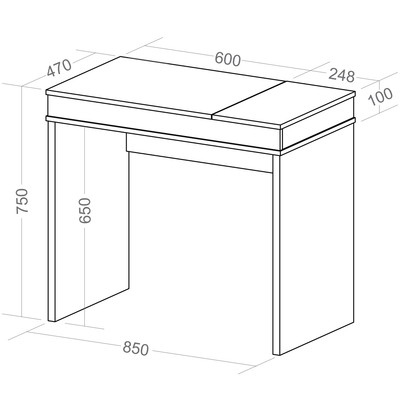 Mesa Escrivaninha Mind 2 Portas Ipê/Branco - Artany