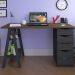 Mesa Escrivaninha Spirit Ii 5 Gavetas Nogal/Preto - Artany