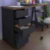 Mesa Escrivaninha Spirit Ii 5 Gavetas Nogal/Preto - Artany