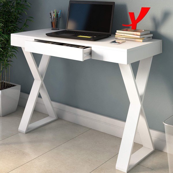 Mesa Escrivaninha Cii 1 Gaveta Branco - Artany
