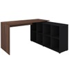Mesa Escrivaninha com Armário Nero Ii 8 Nichos Ipê/Preto - Artany