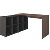 Mesa Escrivaninha com Armário Nero Ii 8 Nichos Ipê/Preto - Artany
