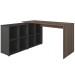 Mesa Escrivaninha com Armário Nero Ii 8 Nichos Ipê/Preto - Artany