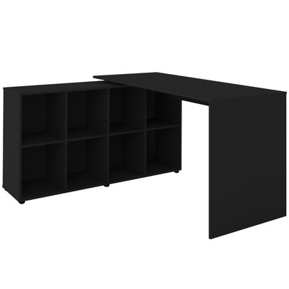 Mesa Escrivaninha com Armário Nero Ii 8 Nichos Preto - Artany
