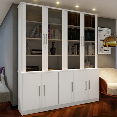 Estante para Livros 9 Portas 8 Prateleiras Branco 127612 - Foscarini