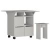 Mesa de Jantar 4 Lugares com Tampo Dobrável Branco B10 - Nova Mobile