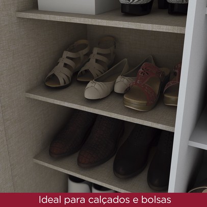 Sapateira Jhully 1 Porta com Espelho Branco Hp - Bci Móveis