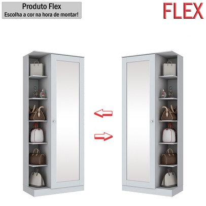 Sapateira Jhully 1 Porta com Espelho Branco Hp - Bci Móveis