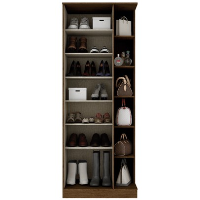 Sapateira Jhully 1 Porta com Espelho Castanho Hp - Bci Móveis