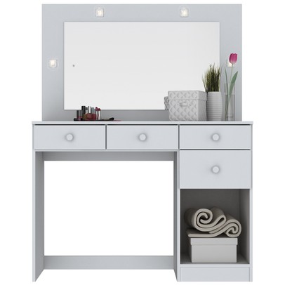 Penteadeira Geisy 1 Porta 4 Gavetas Branco Hp - Bci Móveis