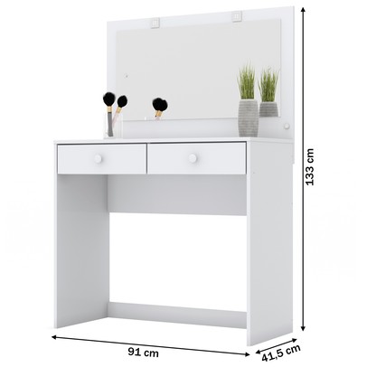 Penteadeira Tiffany 2 Gavetas Branco - Bci Móveis