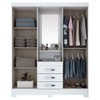 Guarda-Roupa Casal Catedral 4 Portas 3 Gavetas Flex Branco/Rosa - Bci Móveis
