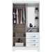 Guarda-Roupa Solteiro Peter 2 Portas 3 Gavetas Flex Branco/Rosa Chá - Bci Móveis