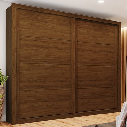 Guarda-Roupa Casal Cairo 2 Portas 4 Gavetas Castanho Hp - Bci Móveis