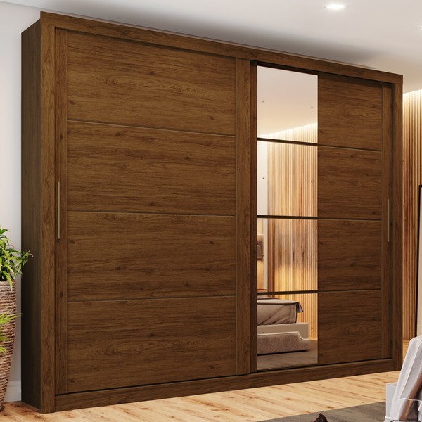 Guarda-Roupa Casal Cairo Plus 2 Portas 4 Gavetas Castanho Hp - Bci Móveis