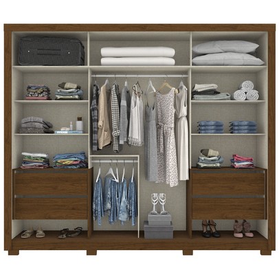 Guarda-Roupa Casal Cairo Plus 2 Portas 4 Gavetas Castanho Hp - Bci Móveis