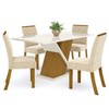 Mesa de Jantar 4 Lugares Carol Nature/Off White/Linho - Bci Móveis