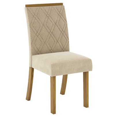 Mesa de Jantar 6 Lugares Carol Nature/Off White/Linho - Bci Móveis