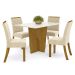 Mesa de Jantar 4 Lugares Denise Nature/Off White/Linho - Bci Móveis