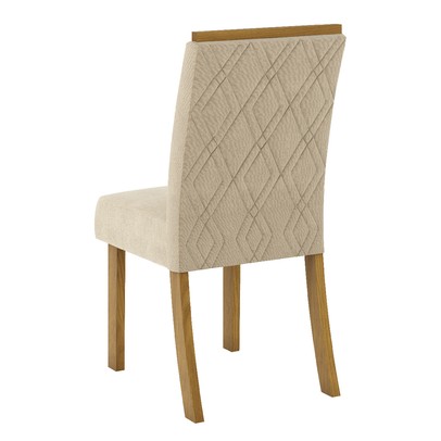 Mesa de Jantar 4 Lugares Denise Nature/Off White/Linho - Bci Móveis