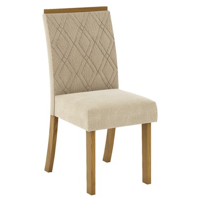 Mesa de Jantar 4 Lugares Denise Nature/Off White/Linho - Bci Móveis