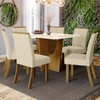 Mesa de Jantar 6 Lugares Denise Nature/Off White/Linho - Bci Móveis