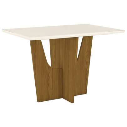 Mesa de Jantar 6 Lugares Denise Nature/Off White/Linho - Bci Móveis