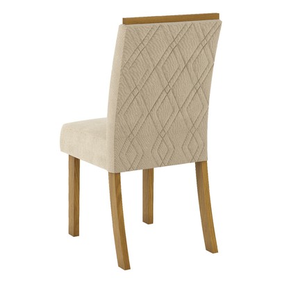 Mesa de Jantar 6 Lugares Denise Nature/Off White/Linho - Bci Móveis