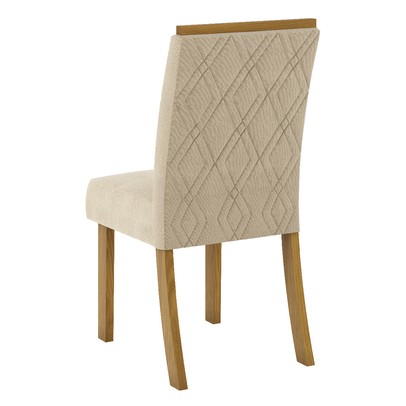 Mesa de Jantar 4 Lugares Keltin Nature/Off White/Linho - Bci Móveis