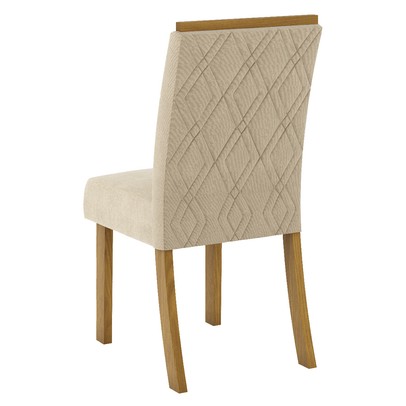 Mesa de Jantar 6 Lugares Keltin Nature/Off Whitte/Linho - Bci Móveis