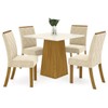 Mesa de Jantar 4 Lugares élida Nature/Off White/Linho - Bci Móveis