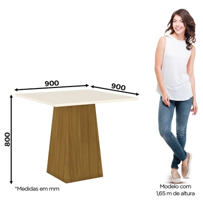 Mesa de Jantar 4 Lugares élida Nature/Off White/Linho - Bci Móveis