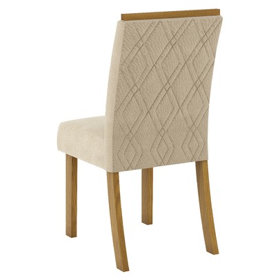 Mesa de Jantar 4 Lugares élida Nature/Off White/Linho - Bci Móveis