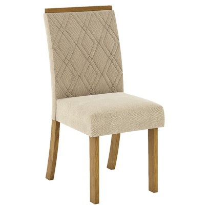 Mesa de Jantar 4 Lugares élida Nature/Off White/Linho - Bci Móveis