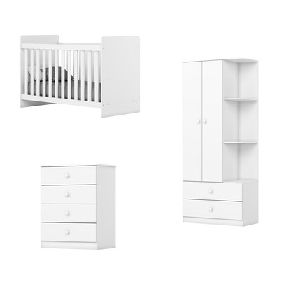 Quarto de Bebê Completo Thaiany 2 Portas 6 Gavetas Ie02 Branco - Bci Móveis