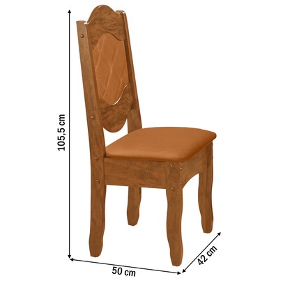 Mesa de Jantar 6 Lugares Imperial Rústico/Canela - Art Panta