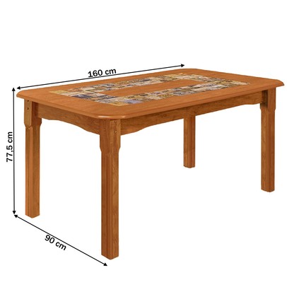 Mesa de Jantar 6 Lugares Imperial Rústico/Canela - Art Panta