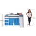 Cama Infantil com Escorregador e Cabaninha Bb1000 Branco/Azul - Completa Móveis