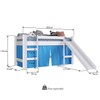 Cama Infantil com Escorregador e Cabaninha Bb1000 Branco/Azul - Completa Móveis