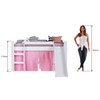 Cama Infantil com Escorregador e Cabaninha Bb1000 Branco/Rosa - Completa Móveis