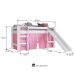 Cama Infantil com Escorregador e Cabaninha Bb1000 Branco/Rosa - Completa Móveis