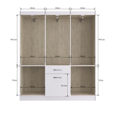 Guarda-Roupa Casal Marbella 6 Portas 2 Gavetas 5806 Amarula - Doripel