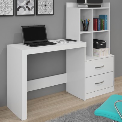 Mesa Escrivaninha Alana 2 Gavetas Branco - Jcm Móveis