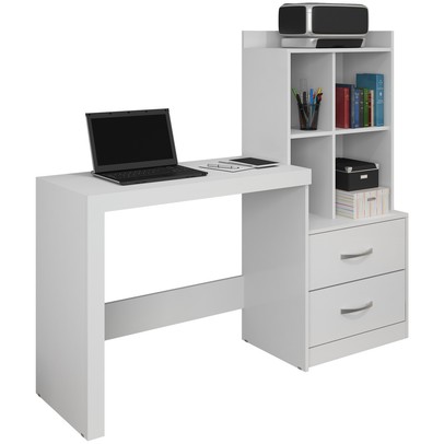 Mesa Escrivaninha Alana 2 Gavetas Branco - Jcm Móveis